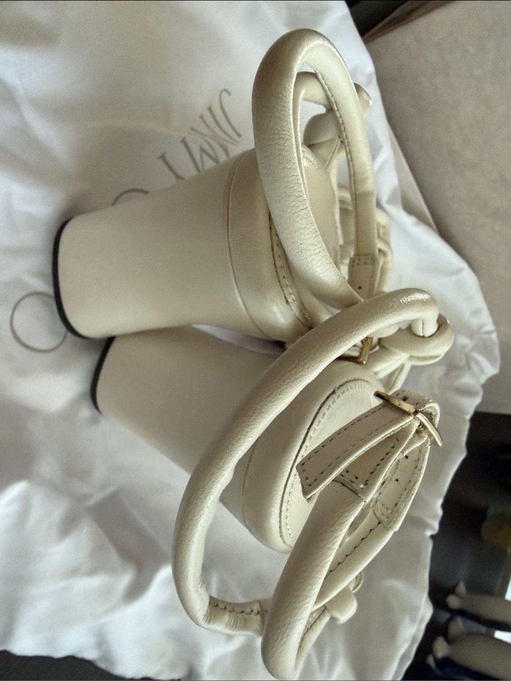 Jimmy Choo Ivory Braided Strap Heels - Picture 5 of 5